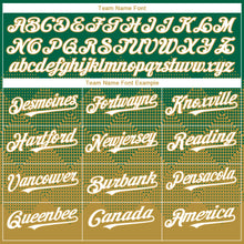 Load image into Gallery viewer, Custom Kelly Green White-Old Gold 3D Gradient Square Shape Authentic Baseball Jersey
