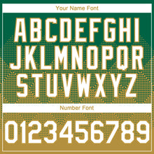Load image into Gallery viewer, Custom Kelly Green White-Old Gold 3D Gradient Square Shape Authentic Baseball Jersey

