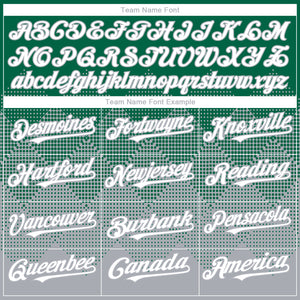 Custom Kelly Green White-Gray 3D Gradient Square Shape Authentic Baseball Jersey