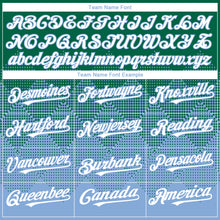 Load image into Gallery viewer, Custom Kelly Green White-Light Blue 3D Gradient Square Shape Authentic Baseball Jersey

