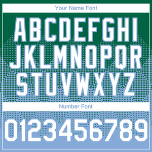 Custom Kelly Green White-Light Blue 3D Gradient Square Shape Authentic Baseball Jersey