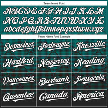 Load image into Gallery viewer, Custom Teal White-Black 3D Gradient Square Shape Authentic Baseball Jersey
