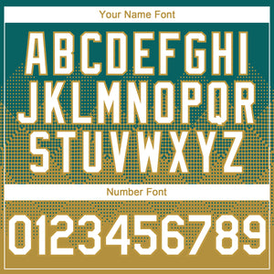 Custom Teal White-Old Gold 3D Gradient Square Shape Authentic Baseball Jersey