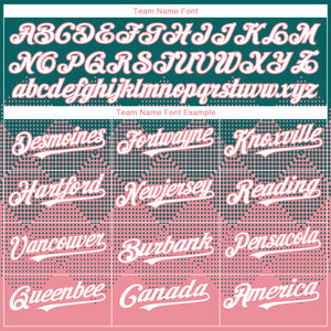Custom Teal White-Medium Pink 3D Gradient Square Shape Authentic Baseball Jersey