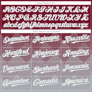 Custom Crimson White-Gray 3D Gradient Square Shape Authentic Baseball Jersey