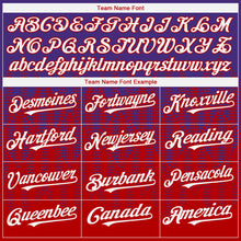 Load image into Gallery viewer, Custom Purple White-Red 3D Gradient Square Shape Authentic Baseball Jersey
