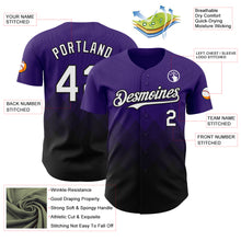 Load image into Gallery viewer, Custom Purple White-Black 3D Gradient Square Shape Authentic Baseball Jersey
