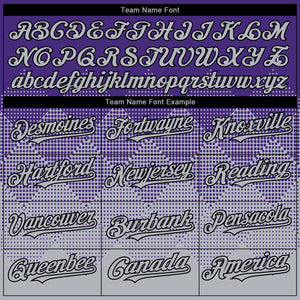 Custom Purple Gray-Black 3D Gradient Square Shape Authentic Baseball Jersey