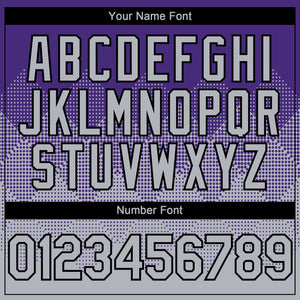 Custom Purple Gray-Black 3D Gradient Square Shape Authentic Baseball Jersey