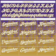 Load image into Gallery viewer, Custom Purple White-Old Gold 3D Gradient Square Shape Authentic Baseball Jersey

