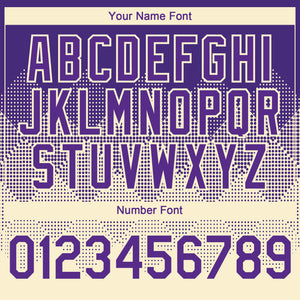 Custom Purple Cream 3D Gradient Square Shape Authentic Baseball Jersey
