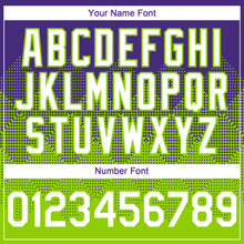 Load image into Gallery viewer, Custom Purple White-Neon Green 3D Gradient Square Shape Authentic Baseball Jersey
