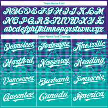 Load image into Gallery viewer, Custom Purple White-Aqua 3D Gradient Square Shape Authentic Baseball Jersey
