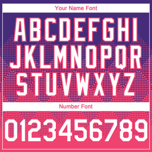 Custom Purple White-Neon Pink 3D Gradient Square Shape Authentic Baseball Jersey