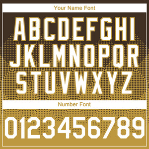 Custom Brown White-Old Gold 3D Gradient Square Shape Authentic Baseball Jersey