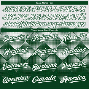 Custom White Green 3D Gradient Square Shape Authentic Baseball Jersey