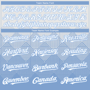 Custom White Light Blue 3D Gradient Square Shape Authentic Baseball Jersey
