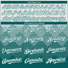 Load image into Gallery viewer, Custom White Teal 3D Gradient Square Shape Authentic Baseball Jersey
