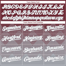 Load image into Gallery viewer, Custom Burgundy White-Gray 3D Gradient Square Shape Authentic Baseball Jersey
