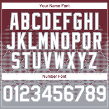 Load image into Gallery viewer, Custom Burgundy White-Gray 3D Gradient Square Shape Authentic Baseball Jersey
