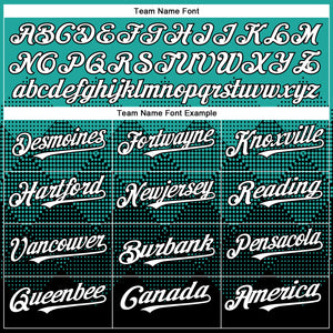 Custom Aqua White-Black 3D Gradient Square Shape Authentic Baseball Jersey