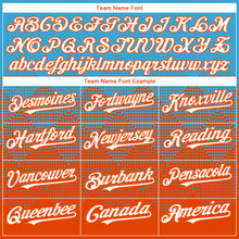 Load image into Gallery viewer, Custom Sky Blue White-Orange 3D Gradient Square Shape Authentic Baseball Jersey

