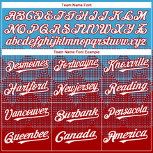 Load image into Gallery viewer, Custom Sky Blue White-Red 3D Gradient Square Shape Authentic Baseball Jersey
