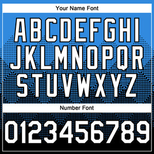 Custom Electric Blue White-Black 3D Gradient Square Shape Authentic Baseball Jersey