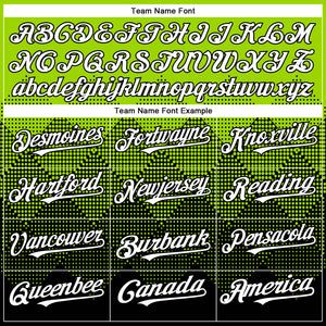 Custom Neon Green White-Black 3D Gradient Square Shape Authentic Baseball Jersey