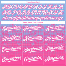 Load image into Gallery viewer, Custom Light Blue White-Pink 3D Gradient Square Shape Authentic Baseball Jersey
