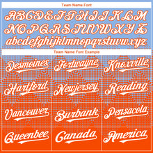 Load image into Gallery viewer, Custom Light Blue White-Orange 3D Gradient Square Shape Authentic Baseball Jersey
