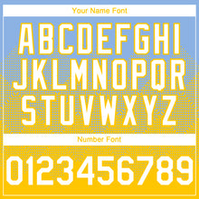 Load image into Gallery viewer, Custom Light Blue White-Yellow 3D Gradient Square Shape Authentic Baseball Jersey
