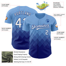 Load image into Gallery viewer, Custom Light Blue White-Royal 3D Gradient Square Shape Authentic Baseball Jersey
