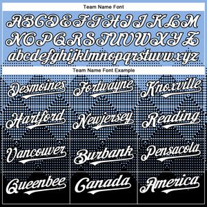 Custom Light Blue White-Black 3D Gradient Square Shape Authentic Baseball Jersey