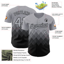 Load image into Gallery viewer, Custom Gray Black 3D Gradient Square Shape Authentic Baseball Jersey
