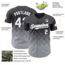 Load image into Gallery viewer, Custom Steel Gray White-Gray 3D Gradient Square Shape Authentic Baseball Jersey

