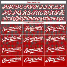 Load image into Gallery viewer, Custom Steel Gray White-Red 3D Gradient Square Shape Authentic Baseball Jersey
