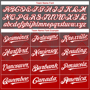Custom Steel Gray White-Red 3D Gradient Square Shape Authentic Baseball Jersey