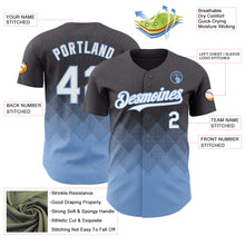 Load image into Gallery viewer, Custom Steel Gray White-Light Blue 3D Gradient Square Shape Authentic Baseball Jersey
