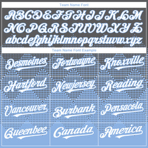 Custom Steel Gray White-Light Blue 3D Gradient Square Shape Authentic Baseball Jersey