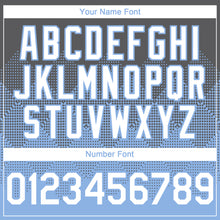 Load image into Gallery viewer, Custom Steel Gray White-Light Blue 3D Gradient Square Shape Authentic Baseball Jersey
