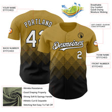 Load image into Gallery viewer, Custom Old Gold White-Black 3D Gradient Square Shape Authentic Baseball Jersey
