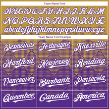 Load image into Gallery viewer, Custom Old Gold White-Purple 3D Gradient Square Shape Authentic Baseball Jersey
