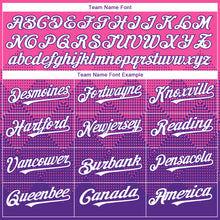 Load image into Gallery viewer, Custom Pink White-Purple 3D Gradient Square Shape Authentic Baseball Jersey
