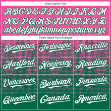 Load image into Gallery viewer, Custom Pink White-Kelly Green 3D Gradient Square Shape Authentic Baseball Jersey
