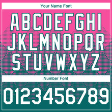 Load image into Gallery viewer, Custom Pink White-Teal 3D Gradient Square Shape Authentic Baseball Jersey

