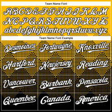 Load image into Gallery viewer, Custom Gold White-Black 3D Gradient Square Shape Authentic Baseball Jersey
