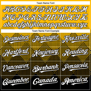 Custom Gold White-Black 3D Gradient Square Shape Authentic Baseball Jersey