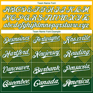 Custom Gold White-Green 3D Gradient Square Shape Authentic Baseball Jersey