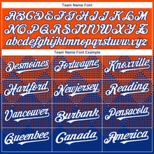 Load image into Gallery viewer, Custom Orange White-Royal 3D Gradient Square Shape Authentic Baseball Jersey
